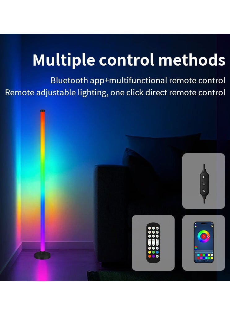 2 PCS LED Corner Lamp for Living Room - 10W Color Changing Lamp, Corner Floor Lamp with APP and Remote Control, RGB Corner Floor Lamp with Dimmable Music Sync Timer for Living Room, Bedroom, Gaming