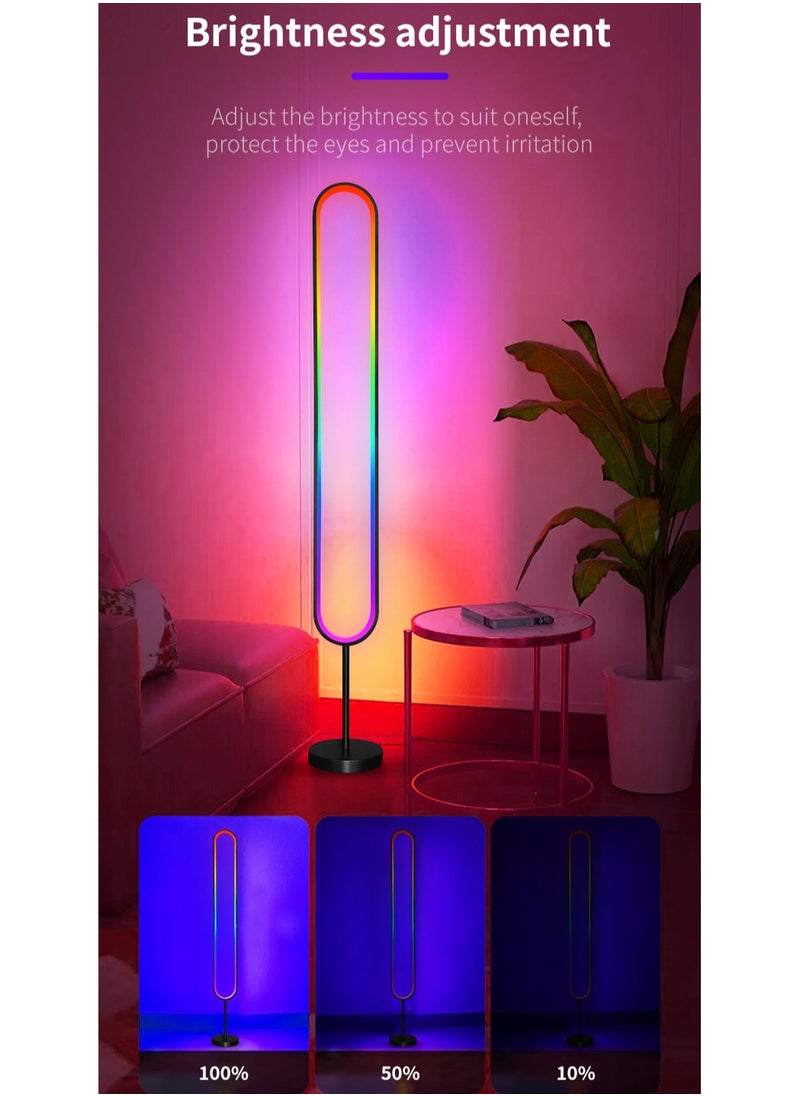 U-Shape LED Corner Floor Lamp | 10W Color Changing Lamp,Sleek Minimalist Design, Dimmable RGB Color Changing, with APP and Remote Control, Music Sync Mode, Ambient Lighting for Living Room, Gaming R