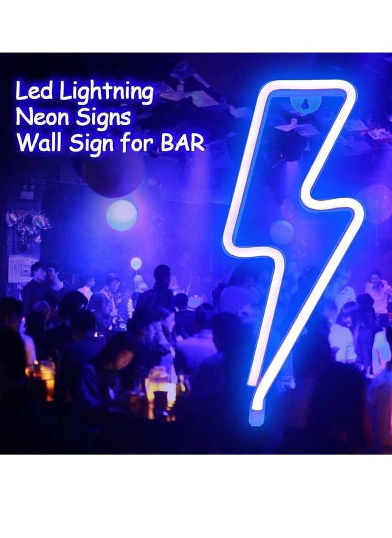 Led Lightning Bolt Neon Sign Decor Light, Blue