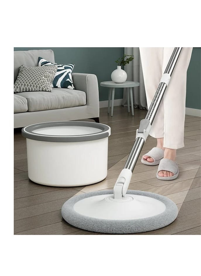 Spin Mop and Bucket Set, Mop System Spinning Mop Bucket - Spin Mop Bucket Mop Set with Clean Waste Water Separation, 2 Mop Heads, Household Cleaning