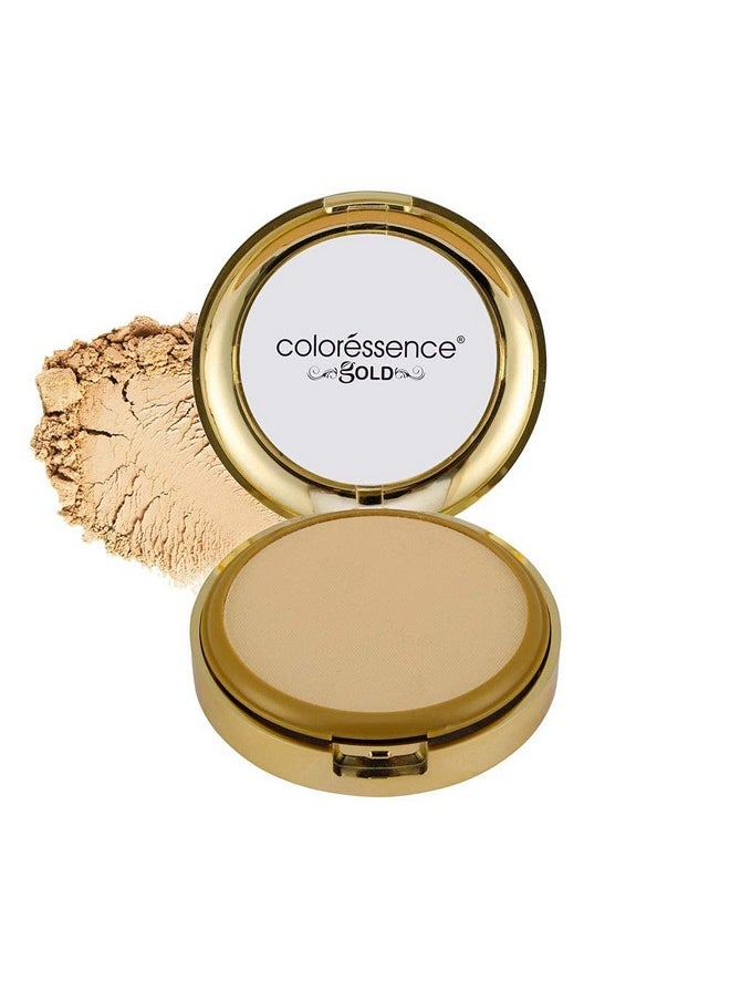 Glitterati Compact Powder Gold Range Spf 15 Oil Free Matte Finish Face Satin Pressed Formula, 10G - Toast