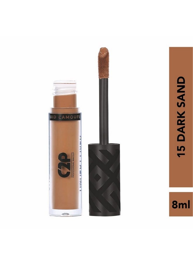 Pro Under Cover Long-Wear Liquid Concealer | High-Coverage, Natural-Looking Finish, Oil-Free, Waterproof | Neutralizes Dark Circles, Puffiness, Fine Lines (Dark Sand 15, 08 Ml)