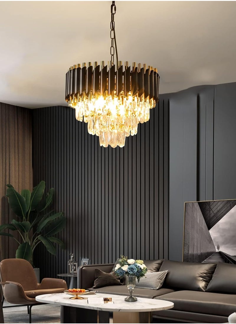 Crystal Chandelier Post-modern European Ceiling Lamp Faznova Chandelier | Latus Nordic Crystal Chandelier | Chandelier Post-Modern Simple Living Room Lamp (750 * 16) (3 Tier)