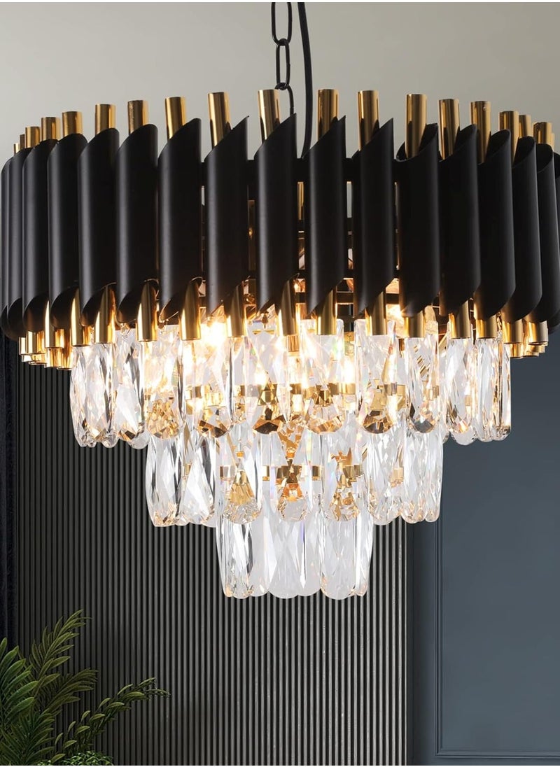 Crystal Chandelier Post-modern European Ceiling Lamp Faznova Chandelier | Latus Nordic Crystal Chandelier | Chandelier Post-Modern Simple Living Room Lamp (750 * 16) (3 Tier)