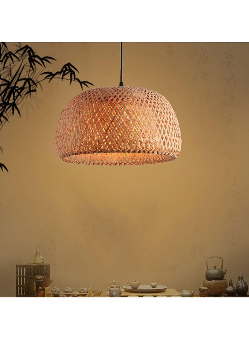 Rattan Pendant Lights Wicker Pendant Lighting Bird's Nest Shape Lamp Shade with Adjustable Cord Natural Bamboo Woven Chandelier Living Room Ceiling Hanging Light Fixtures for Dining Room Bar Cafe