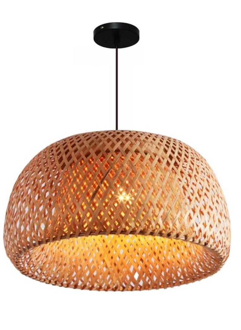 Rattan Pendant Lights Wicker Pendant Lighting Bird's Nest Shape Lamp Shade with Adjustable Cord Natural Bamboo Woven Chandelier Living Room Ceiling Hanging Light Fixtures for Dining Room Bar Cafe