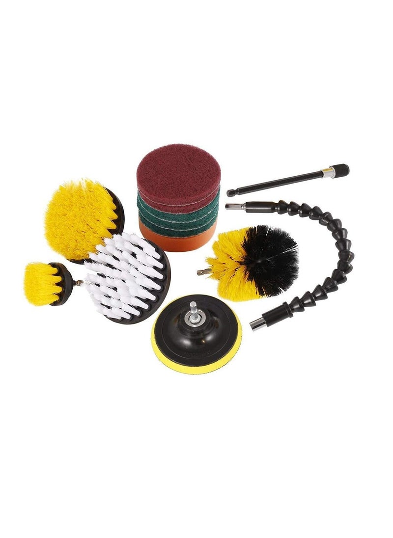 Car's Drill Clean Brush Scrub Pads Kit Power Scouring Pad - Set of 13 Pieces