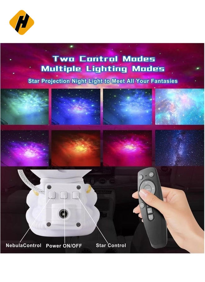 Star Projector Night Light with Timer, Remote Control and 360°Adjustable Design, Astronaut Nebula Galaxy Night Light Projector for Children Adults Baby Bedroom, Party Room and Game Room