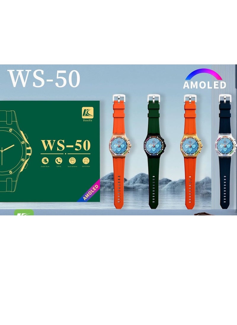 Ferefit WS50 Smartwatch with high-quality display and multiple strap options for versatile style