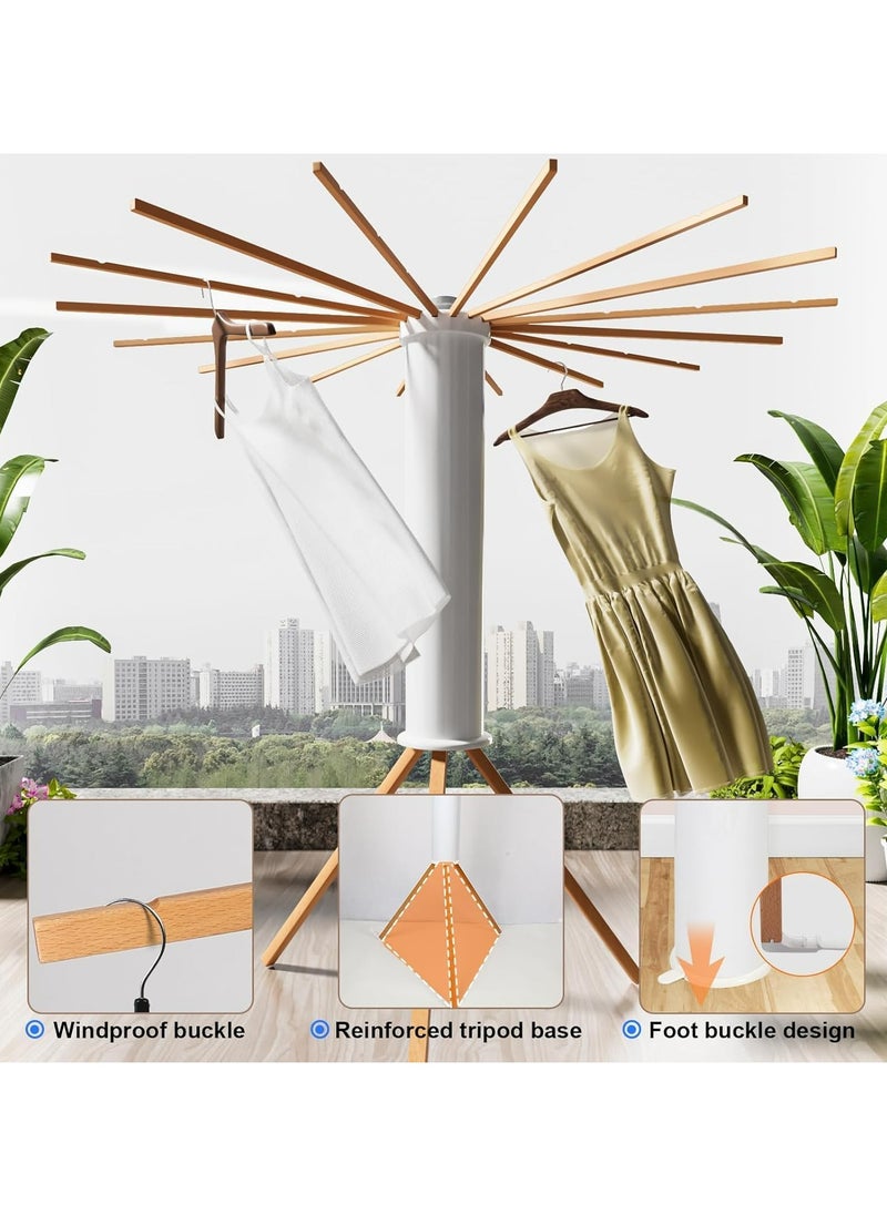 Foldable Clothes Drying Rack, Portable Clothes Drying Hanger, Space Saving Laundry and Drying Stand