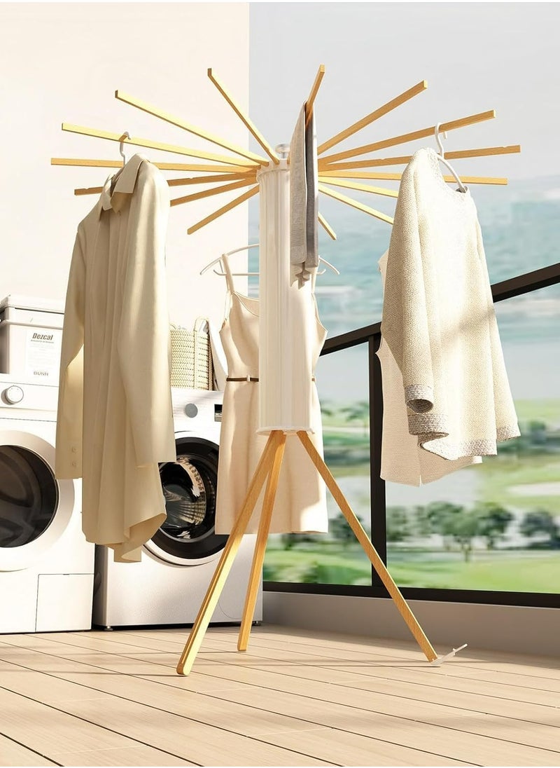 Foldable Clothes Drying Rack, Portable Clothes Drying Hanger, Space Saving Laundry and Drying Stand