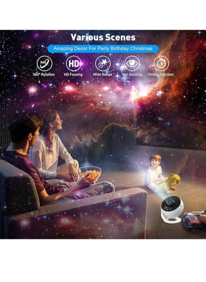 NEW Planetarium Star Projector – Realistic Starry Sky u0026 Solar System Constellation Night Light, Moon u0026 Stars Projection for Kids u0026 Adults – Home Theater, Bedroom, Living Room Decor (Whit