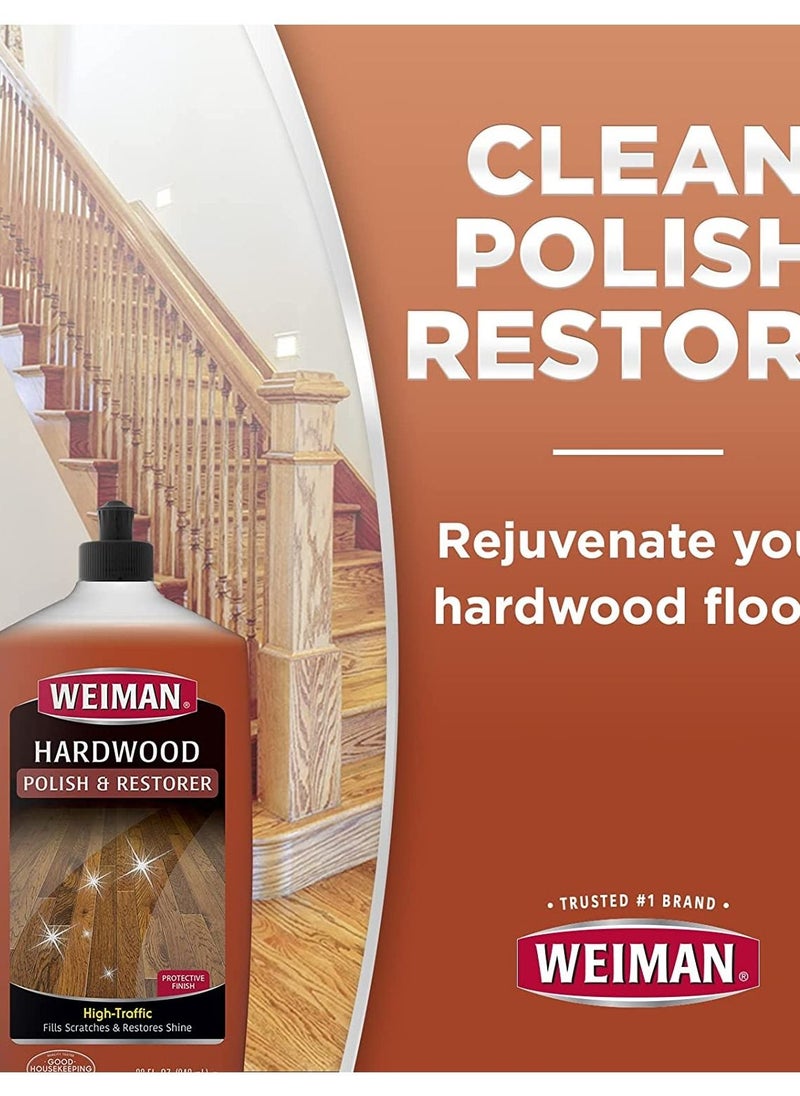 Weiman Hardwood Floor Polish and Restore 32oz High Traffic Hardwood Floor Natural Shine Removes Scratches Leaves Protective Layer