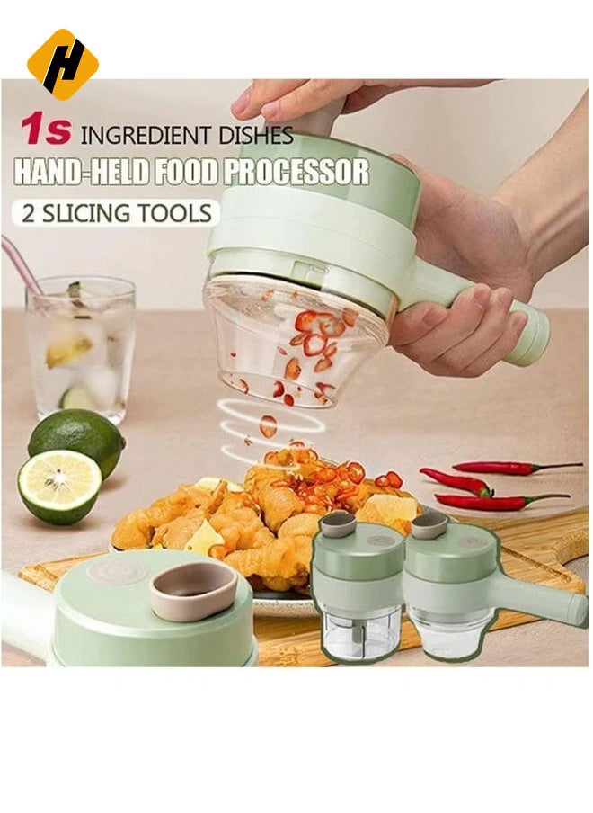 Electric Vegetable Cutter Set,Gatling Vegetable Chopper Mini Wireless Food Processor,Garlic Chili Onion Celery Ginger Meat Garlic Chopper with Brush