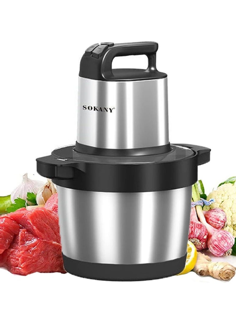 SOKANY 1500W Meat Grinder Electric, Food Grinder 6.5L Stainless Steel Meat Blender Food Chopper for Meat, Vegetables, Fruits and Nuts with 4 Sharp Blades.. (SK-YM-7033, 1500W, 6,5L)