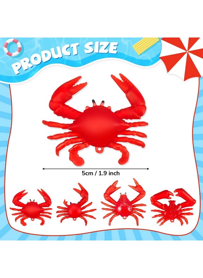 50 Pcs Mini Red Crab/Crawfish Toy Soft Tpr Rubber Fake Crab Models Lifelike Crawfish Decorations For Early Education Teaching Aids, Food Models, Pendants, Party Shooting Props