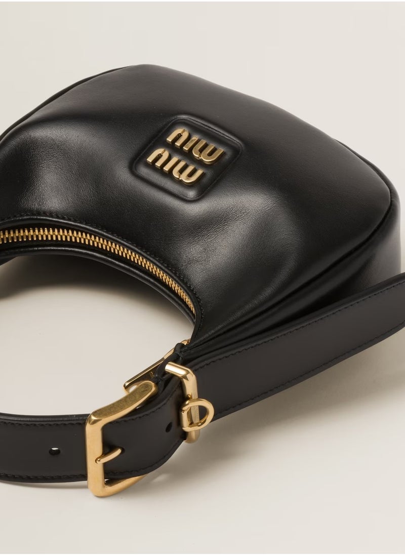 MIU Leather hobo bag shoulder