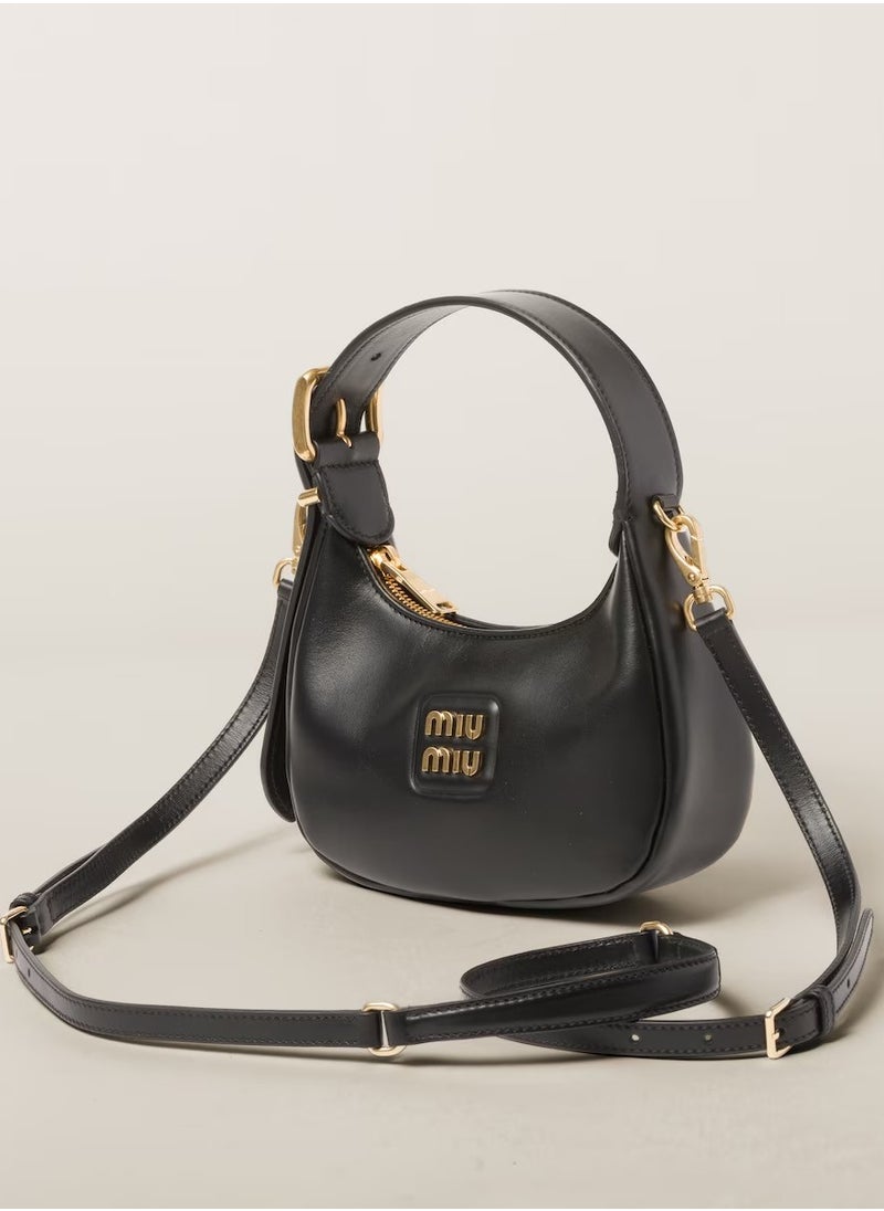 MIU Leather hobo bag shoulder