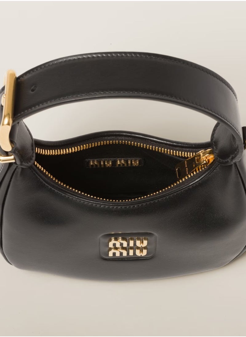 MIU Leather hobo bag shoulder