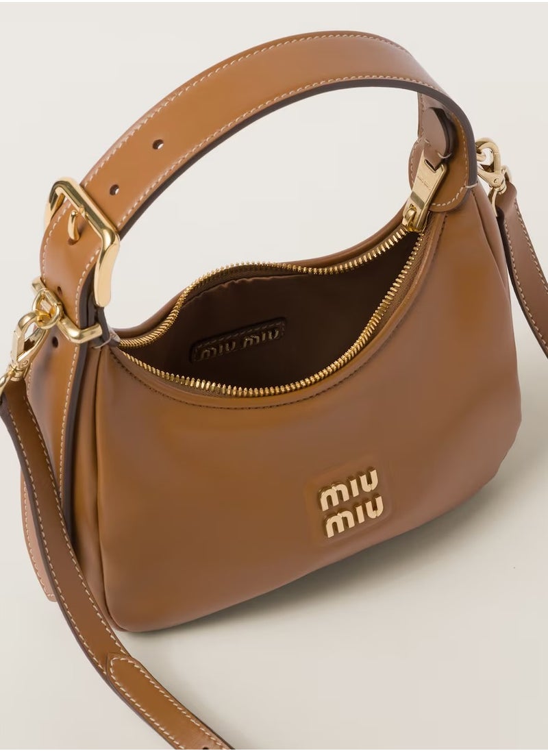 MIU Leather hobo bag shoulder