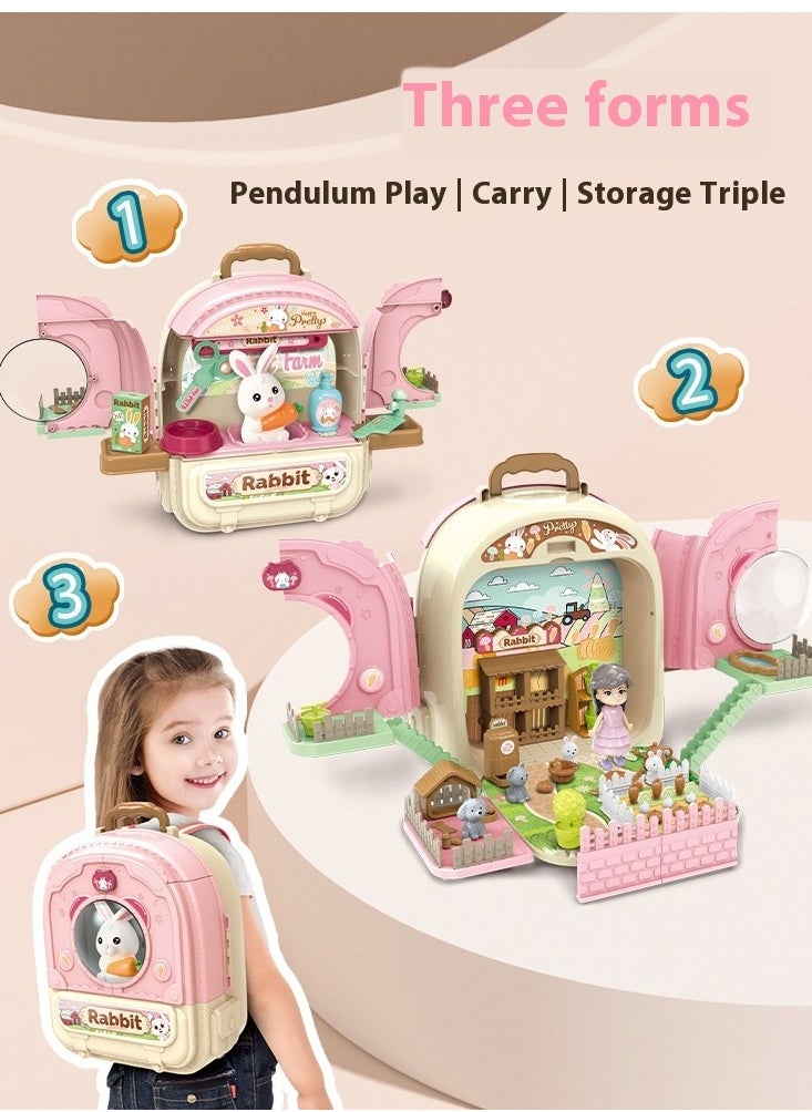 Little Rabbit Children's Multi-functional backpack toy