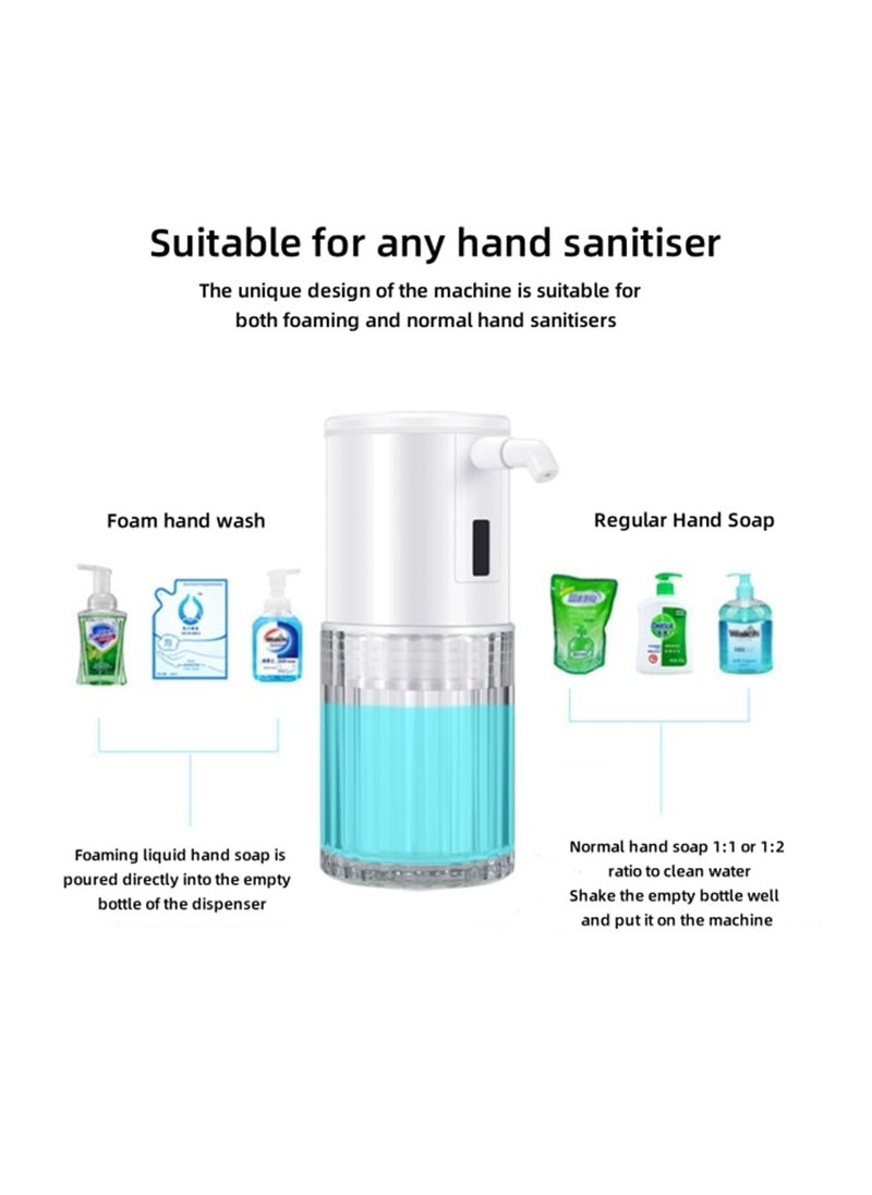 Touchless Automatic Soap Dispenser, Rechargeable Countertop Foam Soap Dispenser, No Need to Touch and Smart Sensors, 3-Mode Glass Mouth Pump Dispenser for Bathroom Kitchen Gadgets