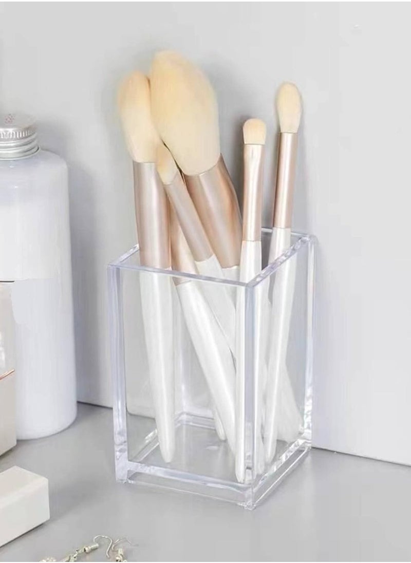 Acrylic Brush Holder Organizer – Compact Storage Box for Women’s & Men’s Hair Brushes, Wet Brush Holder (2.56 × 2.56 × 3.94 inches)