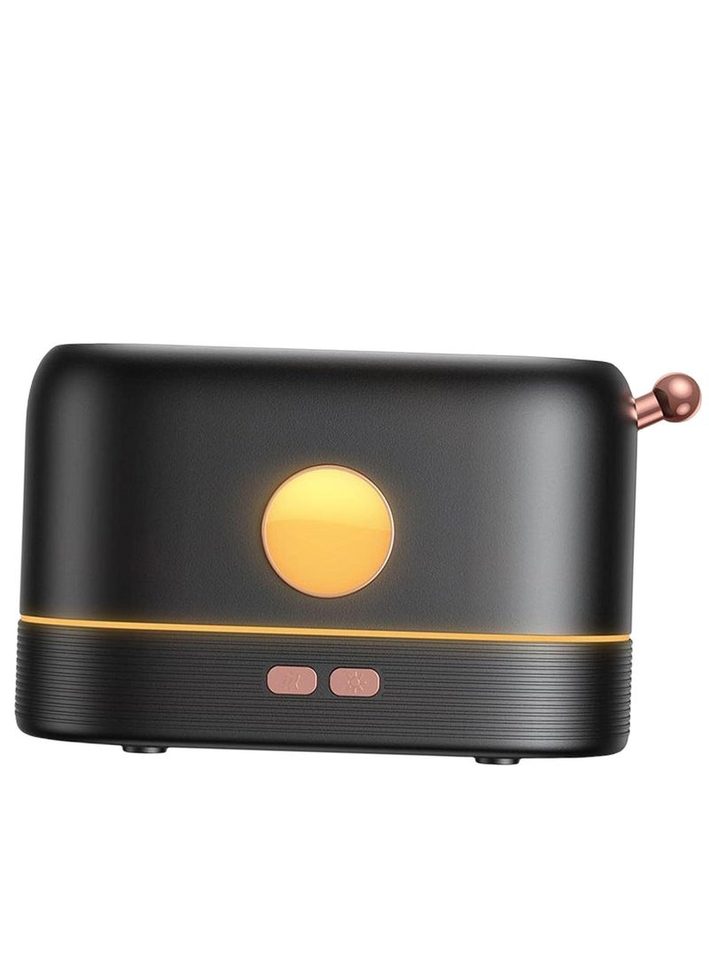 NEW  Creative Air Humidifier u0026 Essential Oil Diffuser – Simulation Flame Design for Office u0026 Home (Black)