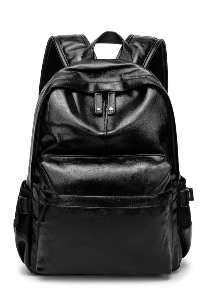 15.5-inch Leather Laptop Backpack for Men Women, School College Bookbag Casual Travel Daypack 44x32x15cm