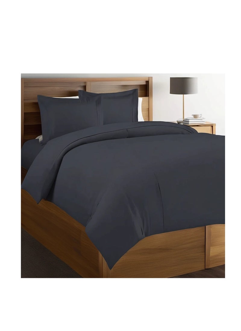 Context Queen Size Dark Grey Soft Wrinkle Free Microfiber Duvet Cover Set Bedding 1 Pcs Duvet Cover 228X228cm with 2 Pcs Pillow Sham Covers 50X66cm
