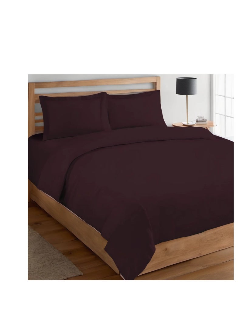 Context Queen Size Brown Soft Wrinkle Free Microfiber Duvet Cover set Bedding 1 Pcs Duvet Cover 228X228cm with 2 Pcs Pillow Sham Covers 50X66cm