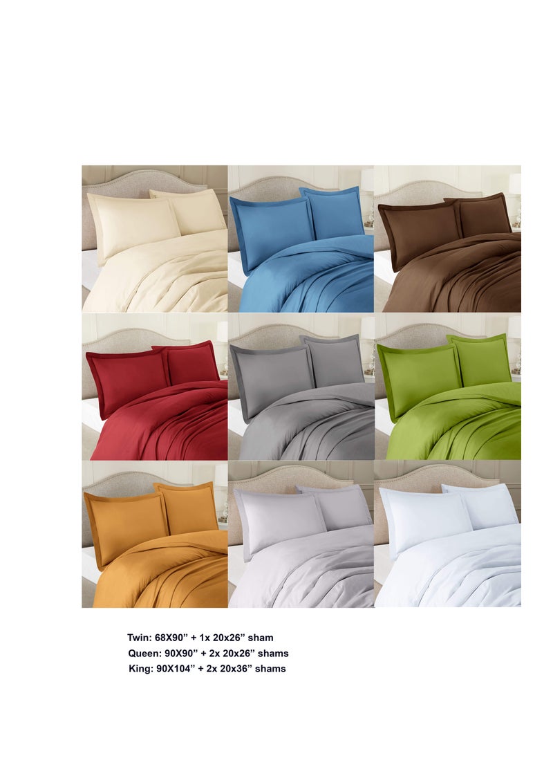 Context Queen Size Brown Soft Wrinkle Free Microfiber Duvet Cover set Bedding 1 Pcs Duvet Cover 228X228cm with 2 Pcs Pillow Sham Covers 50X66cm