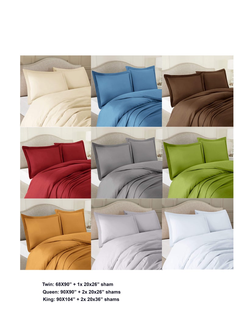 Context Queen Size Cream Soft Wrinkle Free Microfiber Bedding 1 Pcs Duvet Cover 228X228cm with 2 Pcs Pillow Covers 50X66cm