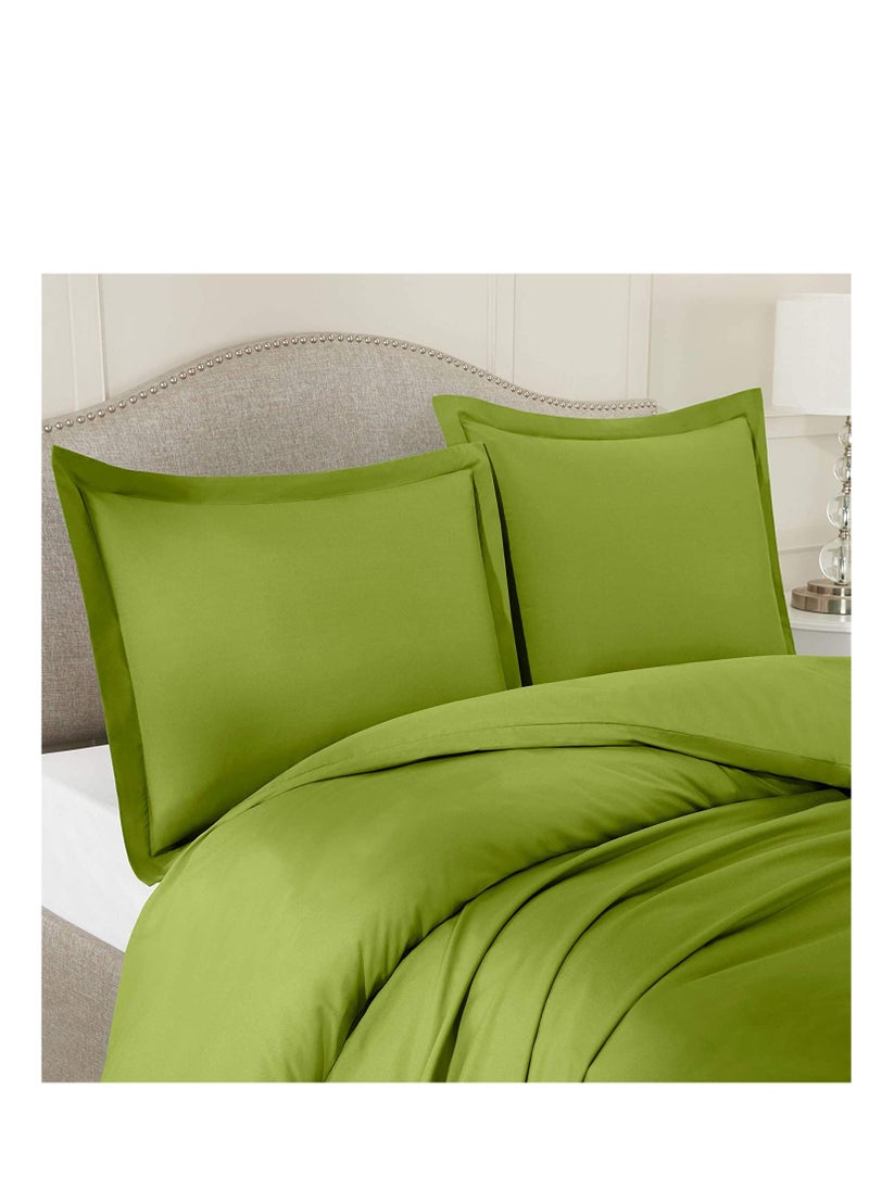 Context King Size Green Soft Wrinkle Free Microfiber Duvet Cover Set Bedding 1 Pcs Pcs Duvet Cover 228X265 cm 2 Pcs Pillow Sham Covers 50X90 cm