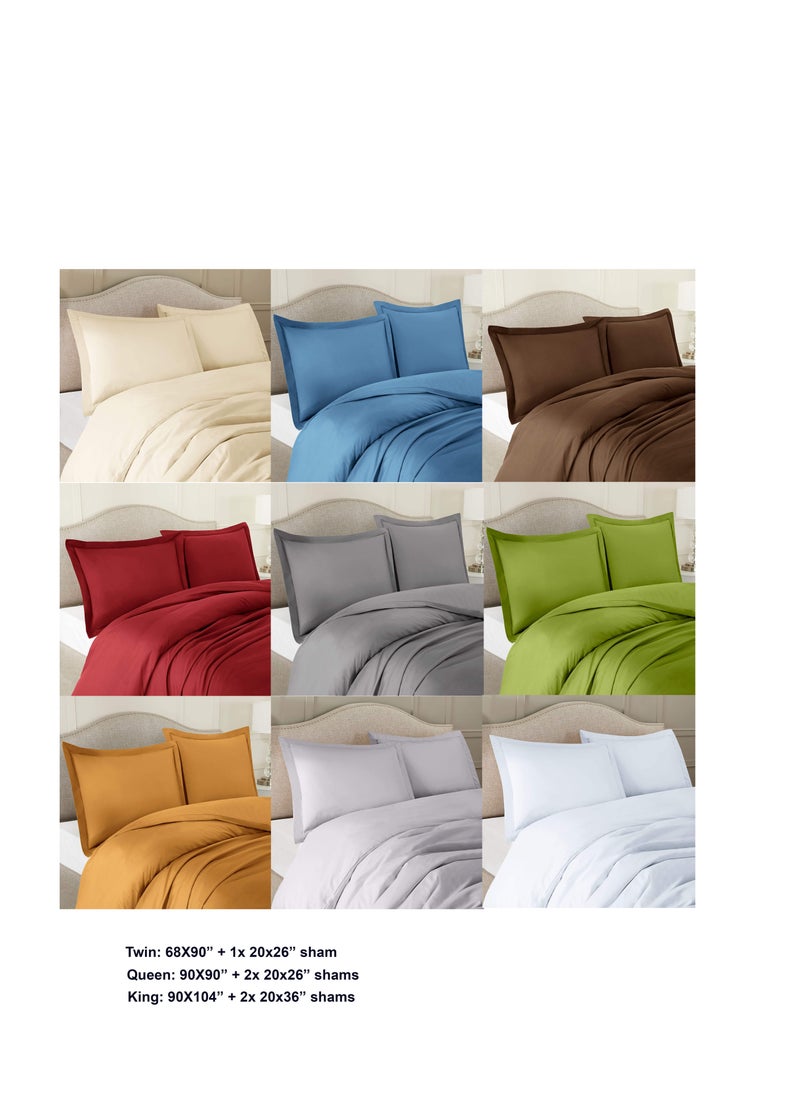 Context King Size Green Soft Wrinkle Free Microfiber Duvet Cover Set Bedding 1 Pcs Pcs Duvet Cover 228X265 cm 2 Pcs Pillow Sham Covers 50X90 cm