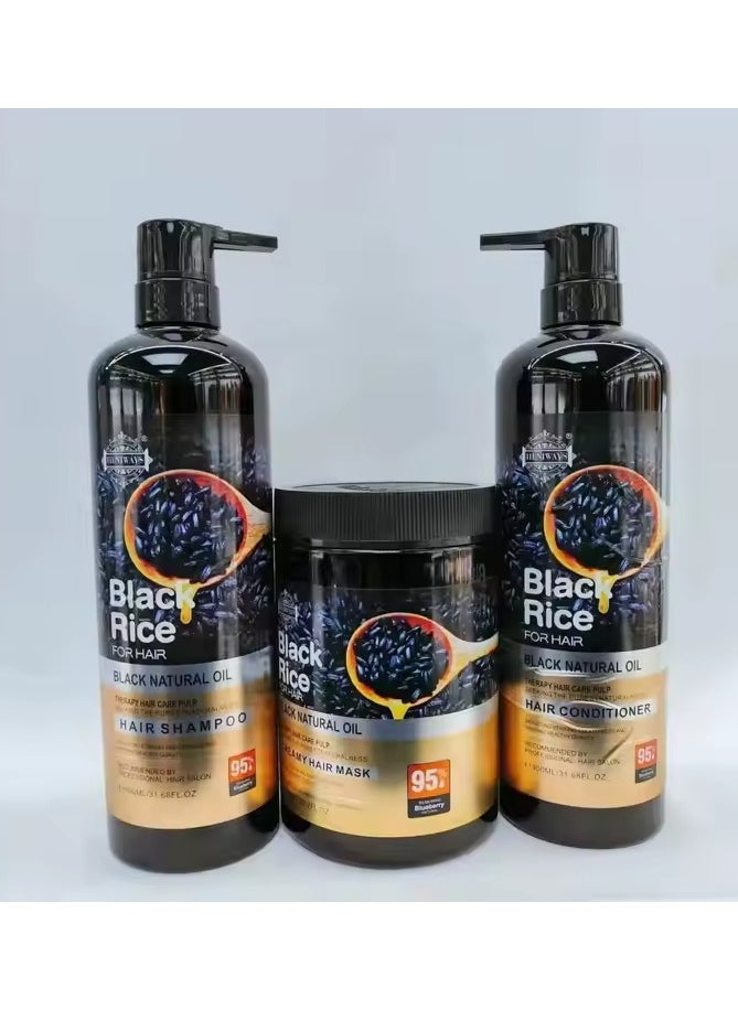 900ml Black Rice FOR HAIR BLACK NATURAL OIL THERAPY HAIR CARE PULP SEEKING THE PIRESTNATURALNESS HAIR SHAMPOO