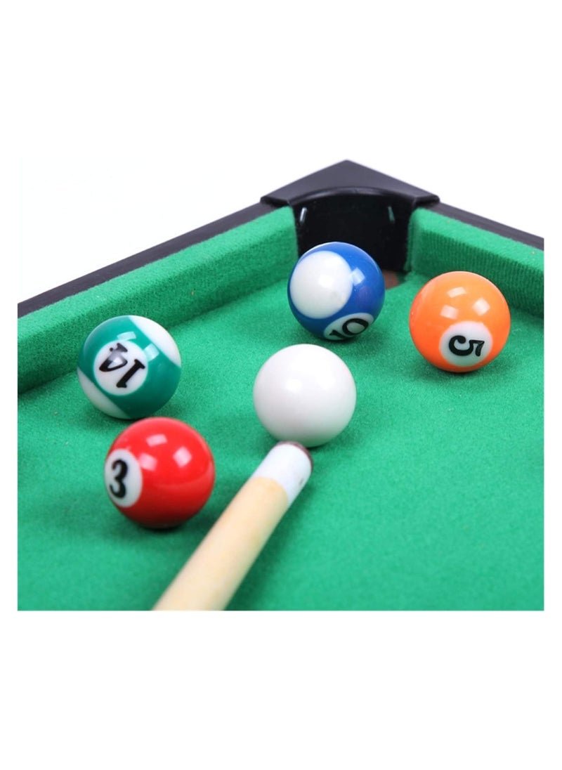 Mini Tabletop Pool Table - Compact Desktop Billiards Set for Kids & Adults, Fun Indoor Sports Game for Family, Small Pool Table for Home, Office, & Parties