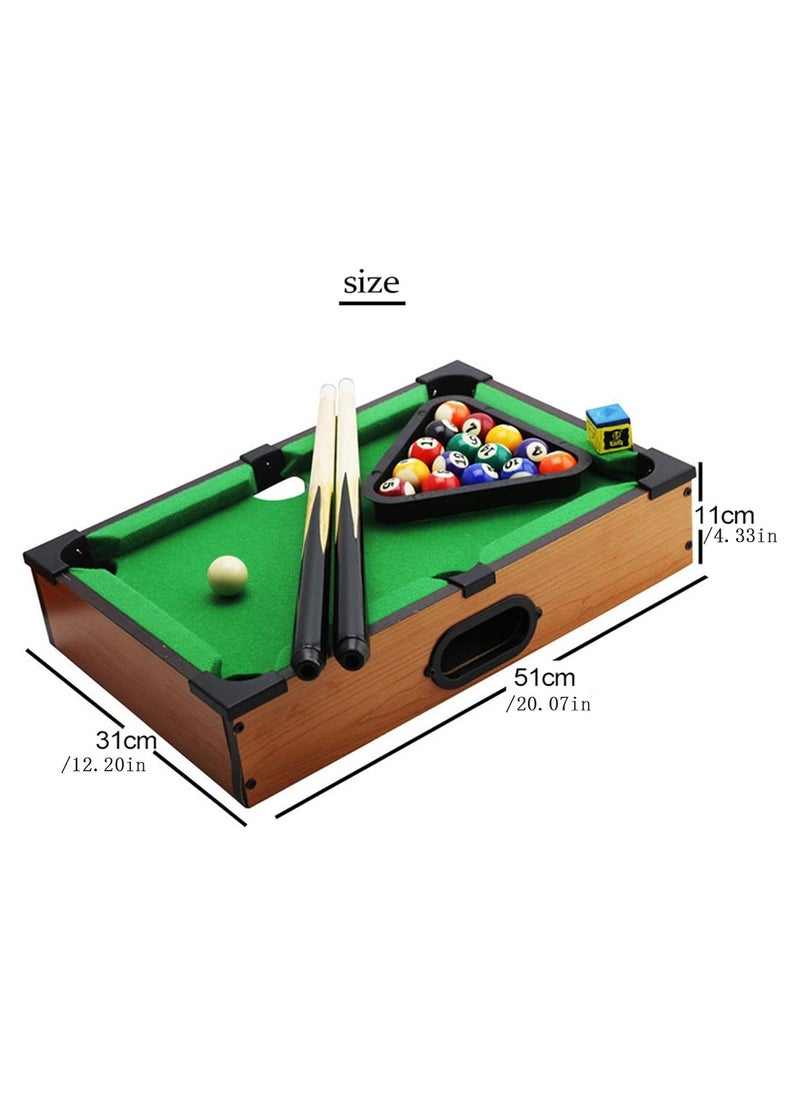 Mini Tabletop Pool Table - Compact Desktop Billiards Set for Kids & Adults, Fun Indoor Sports Game for Family, Small Pool Table for Home, Office, & Parties