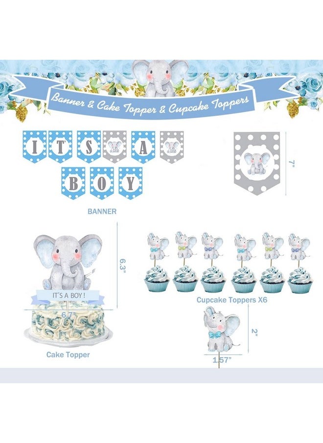 S Elephant Baby Shower Decorations For Boy, Hombae Blue Elephant It’S A Boy Sweet Little Peanut Baby Shower Decorations Backdrop Balloon Garland Banner Box Cutout Tablecloth Cake Topper Sash