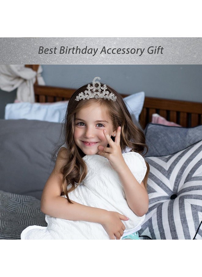 6Th Birthday Glitter Sash And Rhinestone Tiara For Girls - Fabulous Butterflies Sash + Premium Metal Tiara For Princess Birthday Party