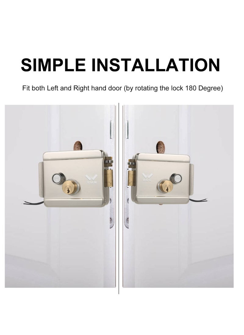 Smart Door Lock, Smart Electric Gate Door Lock, Secure Electric Metallic Lock Electronic Door Lock Door Access Control for Home Office Apartment Warehouse