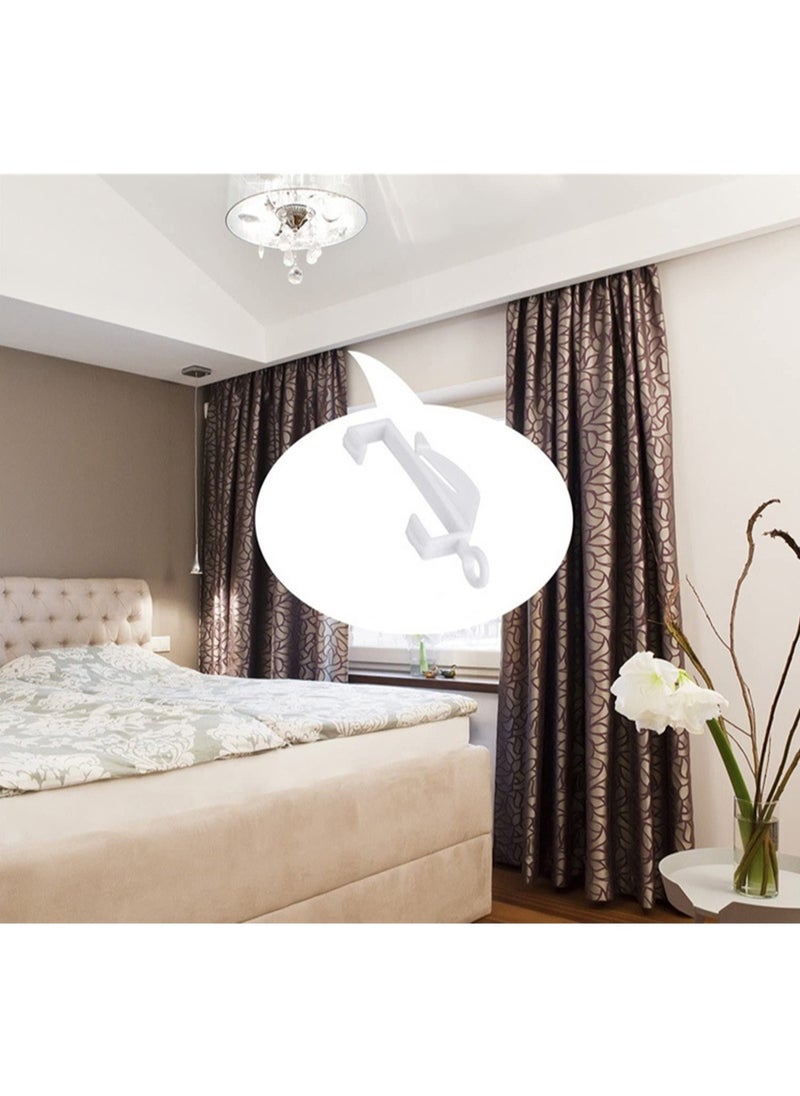 100pcs Curtain Hooks Plastic White Curtain Rail Glider Curtain Track Glider Curtains Hooks for Window Curtain Door Curtain and Shower Curtain