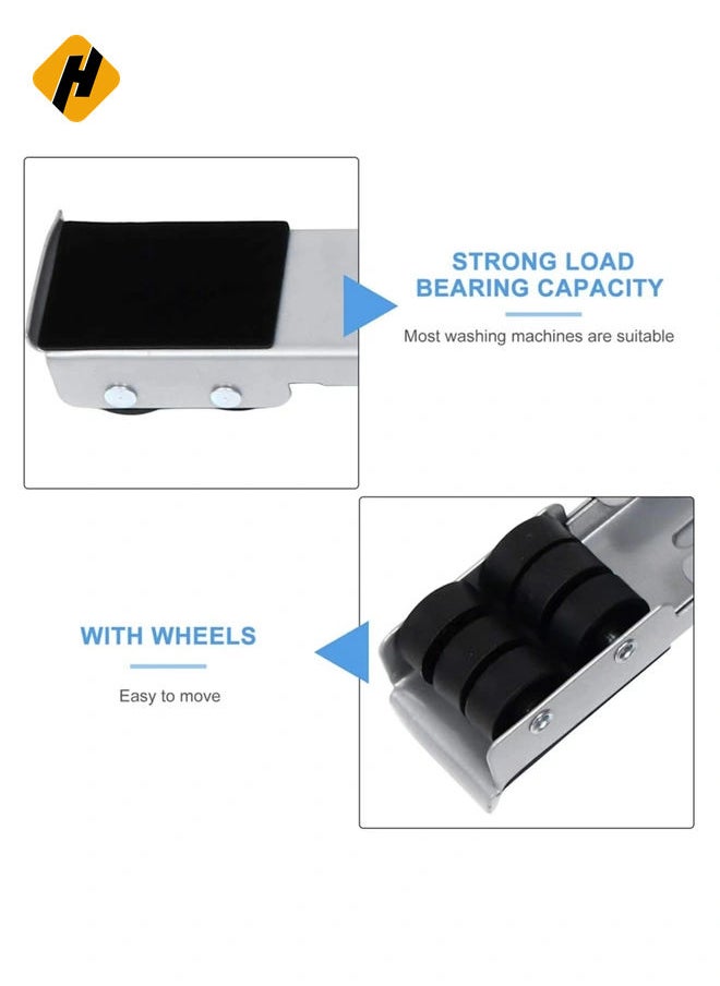 Washing Machine Stand with Wheels Adjustable Roller Base Mobile Roller Refrigerator Base Moving Cart for Dryer Fridge Furniture