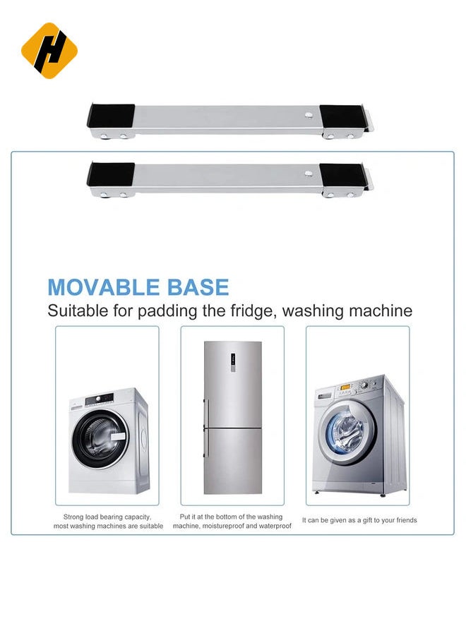 Washing Machine Stand with Wheels Adjustable Roller Base Mobile Roller Refrigerator Base Moving Cart for Dryer Fridge Furniture