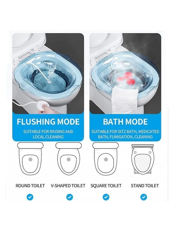 Sitz Baths for toilet Seat,Sitz Bath for Postpartum Care Sitz Bath for Hemorrhoids with Flusher Pregnant Women Yoni Steam Seat,Soaking Basin Ues for Inflammation Treatment,Fits Universal Toilet