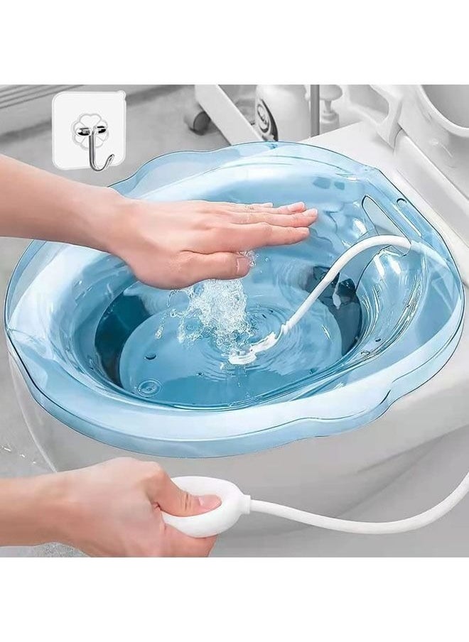 Sitz Baths for toilet Seat,Sitz Bath for Postpartum Care Sitz Bath for Hemorrhoids with Flusher Pregnant Women Yoni Steam Seat,Soaking Basin Ues for Inflammation Treatment,Fits Universal Toilet