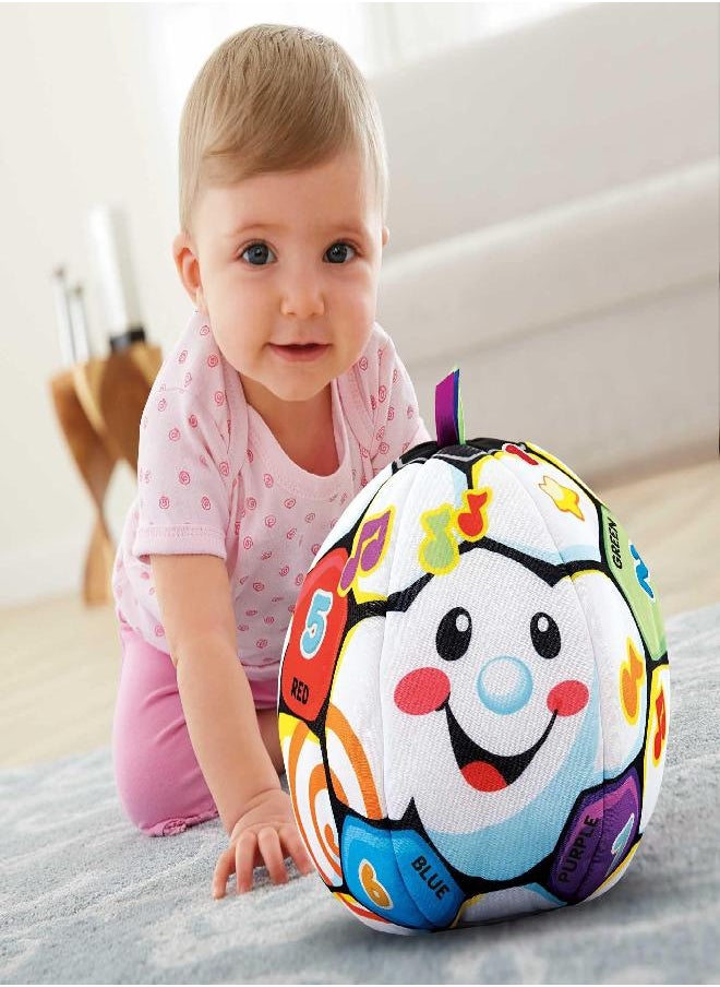 Fisher-Price Laugh & Learn Baby Musical Learning Toy, Singin’ Soccer Ball Plush With Songs Sounds & Phrases For Ages 6+ Months