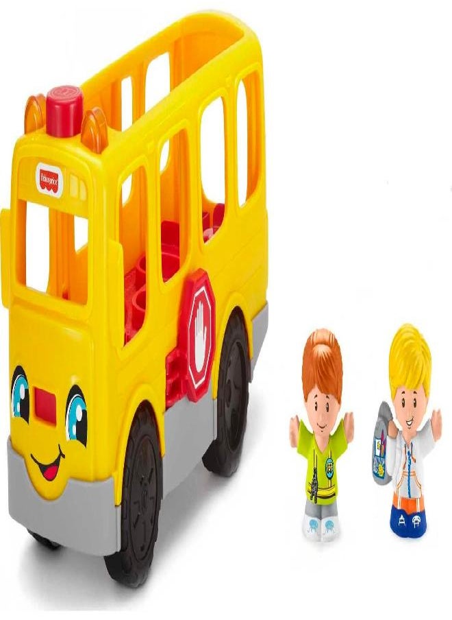 Fisher-Price Little People Musical Toddler Toy Sit With Me School Bus With Lights Sounds & 2 Figures For Ages 1+ Years