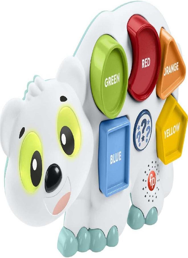 Fisher-Price Linkimals Toddler Learning Toy Puzzlin’ Shapes Polar Bear With Interactive Lights & Music For Ages 18+ Months, Multicolor