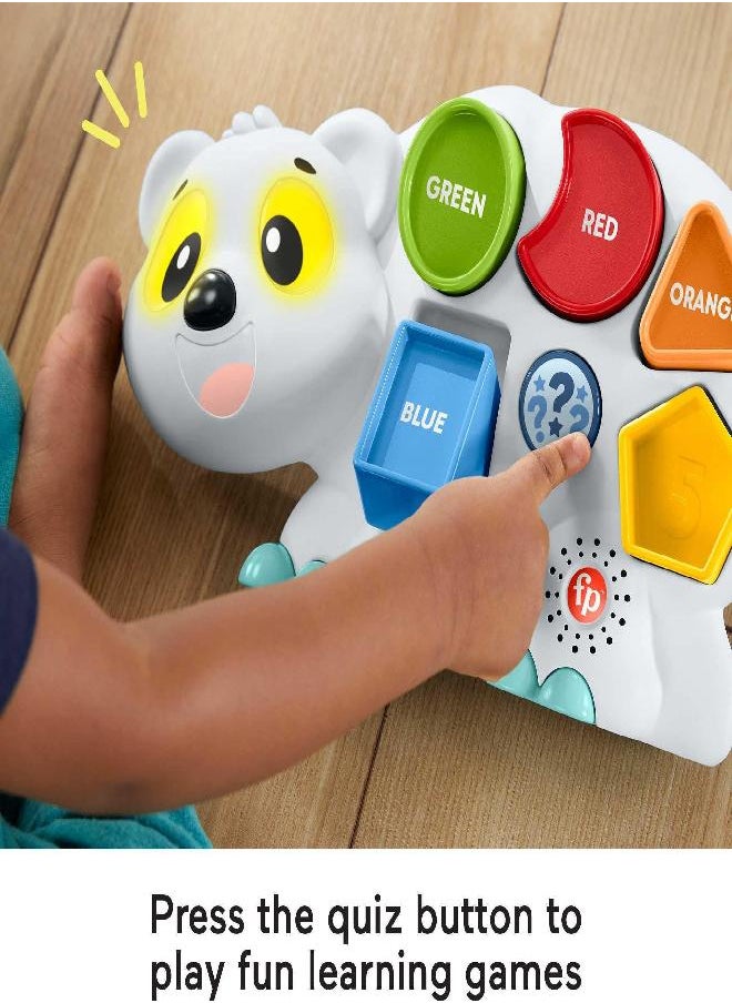 Fisher-Price Linkimals Toddler Learning Toy Puzzlin’ Shapes Polar Bear With Interactive Lights & Music For Ages 18+ Months, Multicolor